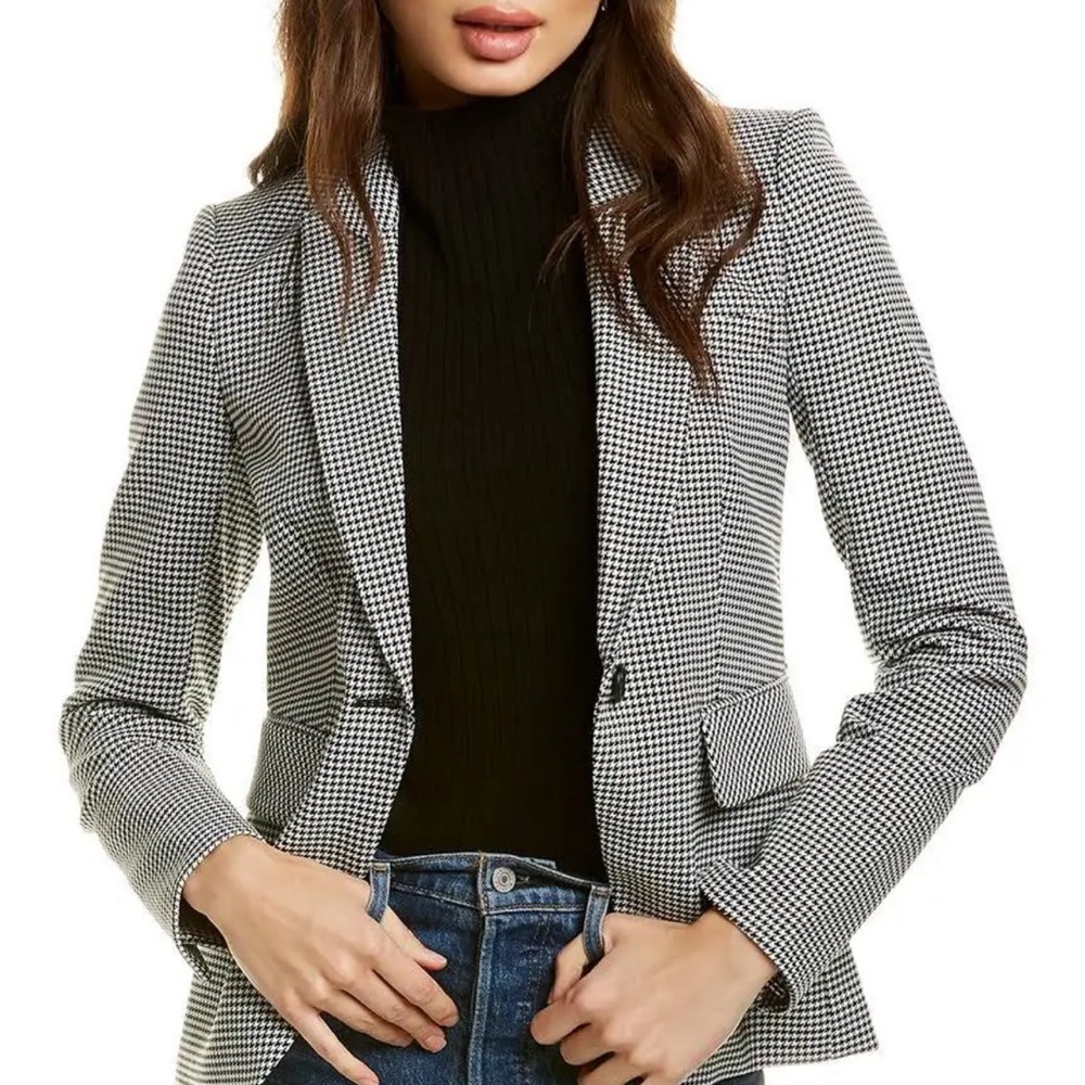 Veronica Beard Black and White Houndstooth Blazer